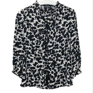 KARL LAGERFELD Pearl ruffle crop sleeves blouse